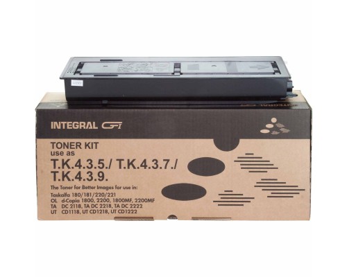 Тонер-картридж Integral Kyocera TK-435 chip, Black, 800г (12100040C)