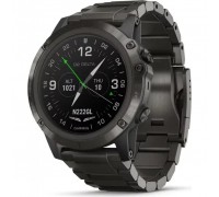 Смарт-годинник Garmin D2 Delta PX Aviator Watch with DLC Titanium & Black Silicone (010-01989-30)