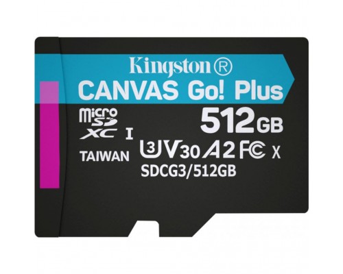 Карта памяти Kingston 512GB microSDXC class 10 UHS-I/U3 Canvas Go Plus (SDCG3/512GBSP)