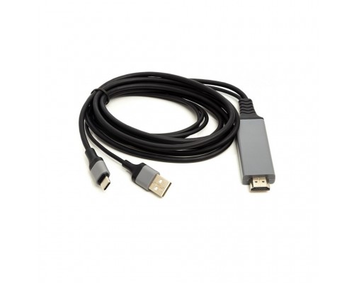 Кабель мультимедійний HDMI (M) to USB (AM) / Type-C (M) 1.0m PowerPlant (CA912025)