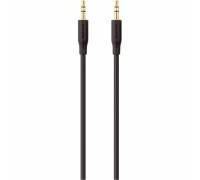 Кабель мультимедійний jack 3.5mm - M/M, portable, 1m, black/gold Belkin (F3Y117BT1M)