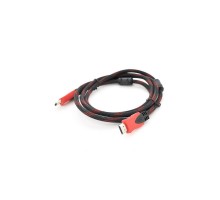 Кабель мультимедійний HDMI to HDMI 1.5m v1.4, OD-7.4mm Black/RED Merlion (YT-HDMI(M)/(M)NY/RD-1.5m)