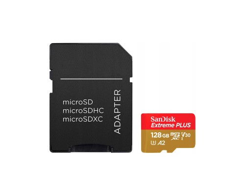 Карта пам'яті SanDisk 128GB microSD class 10 V30 Extreme PLUS (SDSQXBD-128G-GN6MA)