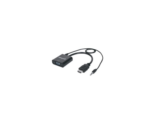 Перехідник HDMI M to VGA F (with audio) Manhattan Intracom (151559)