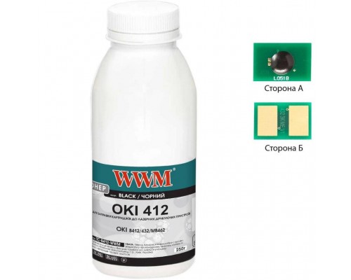 Тонер OKI B412/432/MB462 250г Black + chip WWM (TC-B412-WWM)