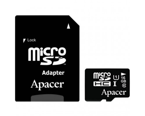 Карта памяти Apacer 16GB microSDHC UHS-I Class10 w/ 1 Adapter RP (AP16GMCSH10U1-R)