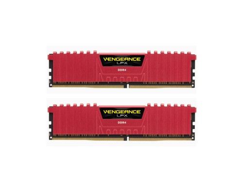 Модуль пам'яті для комп'ютера DDR4 32GB (2x16GB) 2400 MHz Vengeance LPX Red CORSAIR (CMK32GX4M2A2400C14R)