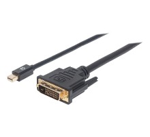 Кабель мультимедійний Mini DisplayPort M to DVI 25 M 1.8m Black Manhattan Intracom (152150)