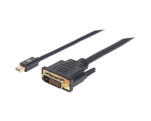 Кабель мультимедійний Mini DisplayPort M to DVI 25 M 1.8m Black Manhattan Intracom (152150)