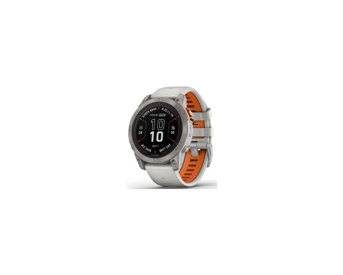 Смарт-годинник Garmin fenix 7 Pro Saph Solar, Ti w/Fog Gry/Ember Orange Band, GPS (010-02777-21)