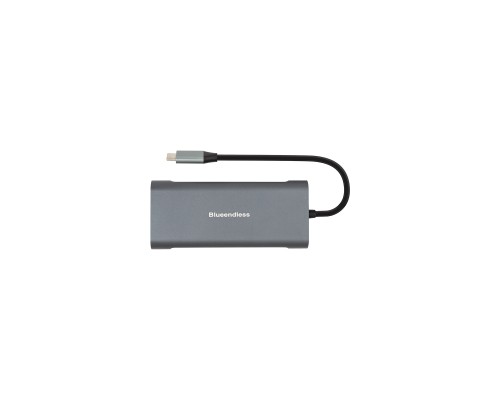Концентратор PowerPlant USB-C to 2xUSB 3.0, 1xUSB 2.0, 1xType-C (PD), HDMI, SD, RJ45 (CA913497)