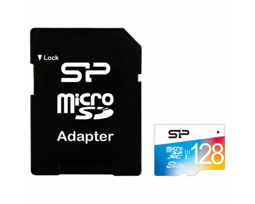 Карта пам'яті Silicon Power 128GB microSDXC class 10 UHS-I Elite Color (SP128GBSTXBU1V21SP)