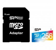 Карта пам'яті Silicon Power 256GB microSDXC class 10 UHS-I Elite Color (SP256GBSTXBU1V20SP)