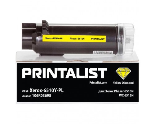 Тонер-картридж Printalist Xerox Ph6510N, WC 6515N, 106R03695 Yellow (Xerox-6510Y-PL)