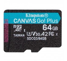 Карта пам'яті Kingston 64GB microSD class 10 UHS-I U3 A2 Canvas Go Plus (SDCG3/64GBSP)