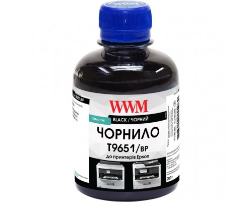 Чорнило WWM Epson WF-M5799DWF/WF-M5299DW 200г Black Pigmented (T9651/BP)