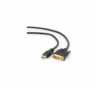 Кабель мультимедійний HDMI to DVI 18+1pin M, 3.0m Cablexpert (CC-HDMI-DVI-10)