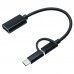 Перехідник OTG AC-150 2in1 USB 3.0 - MicroUSB USB Type-C Black XoKo (AC-150-BK)