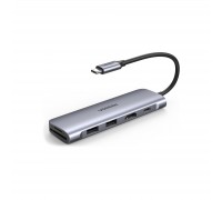 Концентратор Ugreen USB3.0 Type-C to HDMI/SDTF/USB 3.0x2/PD CM195 (70411)