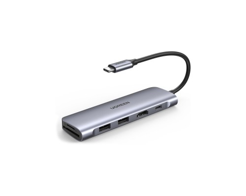 Концентратор Ugreen USB3.0 Type-C to HDMI/SDTF/USB 3.0x2/PD CM195 (70411)