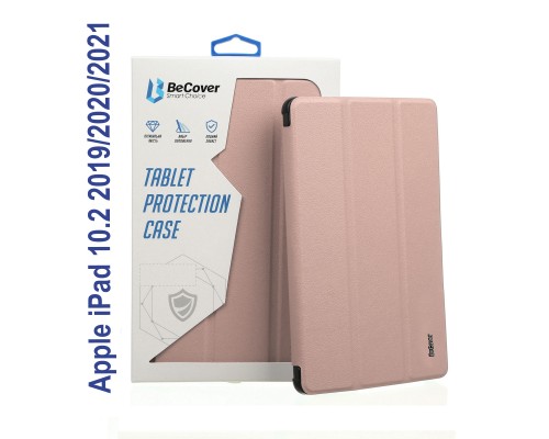 Чохол до планшета BeCover Tri Fold Soft TPU mount Apple Pencil Apple iPad 10.2 2019/2020/2021 Pink (706745)