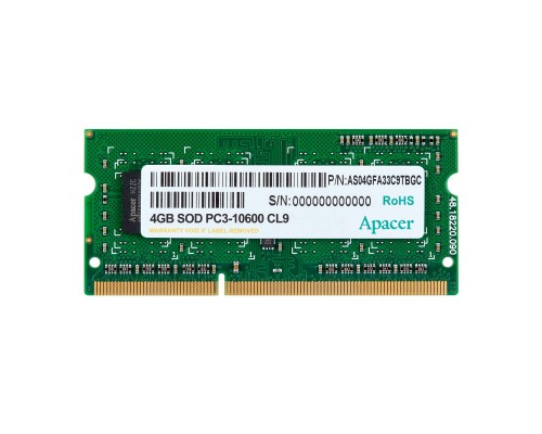 Модуль пам'яті для ноутбука SoDIMM DDR3 4GB 1333 MHz Apacer (DS.04G2J.K9M)