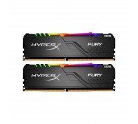 Модуль пам'яті для комп'ютера DDR4 64GB (2x32GB) 3600 MHz HyperX Fury RGB Black Kingston Fury (ex.HyperX) (HX436C18FB3AK2/64)