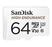 Карта пам'яті SANDISK 64GB microSDXC class 10 UHS-I U3 V30 High Endurance (SDSQQNR-064G-GN6IA)