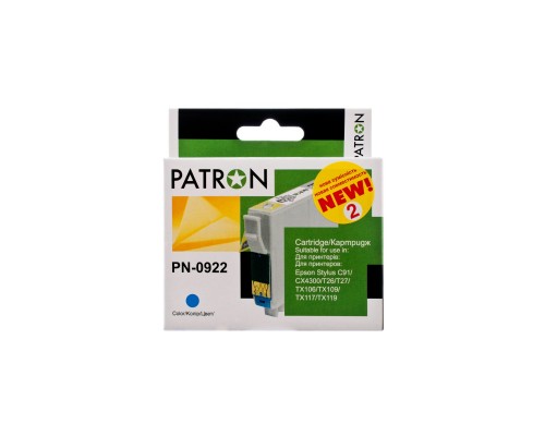 Картридж Patron Epson T0922/T1082 (C13T10824A10) 500c, Cyan (PN-0922)