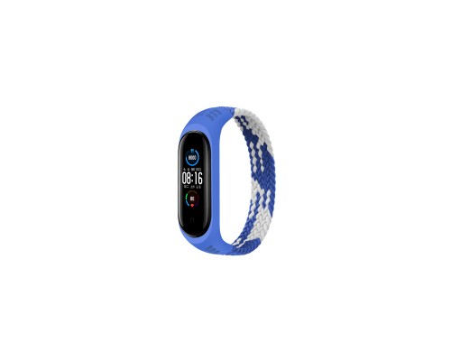 Ремінець до фітнес браслета BeCover Elastic Nylon Style для Xiaomi Mi Smart Band 5/6 (Size L) Blue-White (706162)