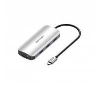 Концентратор Vention USB3.1 Type-C -> HDMI/VGA/USB 3.0x3/PD 100W Hub 6-in-1 (TOIHB)