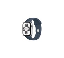 Смарт-годинник Apple Watch SE 2023 GPS 40mm Silver Aluminium Case with Storm Blue Sport Band - S/M (MRE13QP/A)