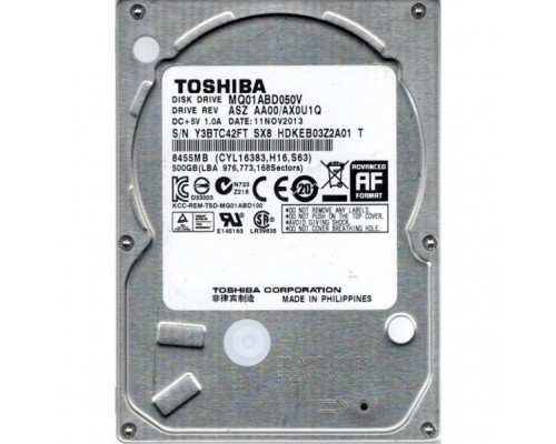 Жорсткий диск для ноутбука 2.5" 500GB TOSHIBA (# MQ01ABD050V #)