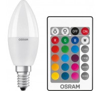 Лампочка OSRAM LED В40 4.5W 470Lm 2700К+RGB E14 пульт ДУ (4058075144309)