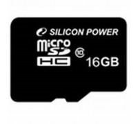 Карта пам'яті Silicon Power 16Gb microSDHC class 10 (SP016GBSTH010V10)
