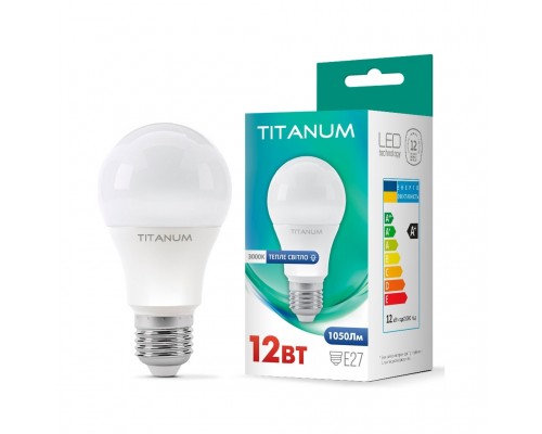 Лампочка TITANUM A60 12W E27 3000K (TLA6012273)