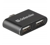 Концентратор Defender Quadro Dual USB3.1 TYPE C - USB2.0, 2 port (83207)