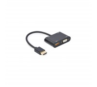 Перехідник Cablexpert HDMI to HDMI/VGA+audio 3.5mm (A-HDMIM-HDMIFVGAF-01)