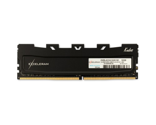 Модуль пам'яті для комп'ютера DDR4 16GB 2666 MHz Black Kudos eXceleram (EKBLACK4162619C)