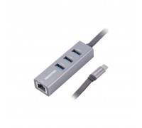 Переходник Maxxter Type-C to Gigabit Ethernet, 3 Ports USB 3.0 (NECH-3P-02)