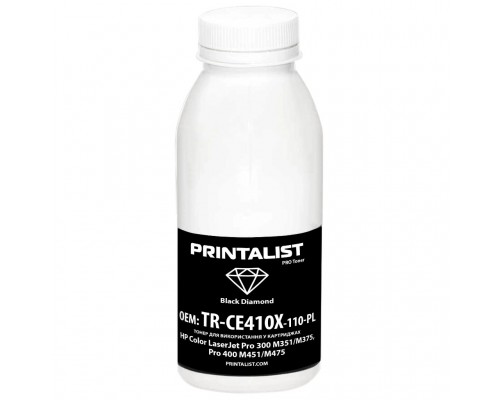 Тонер HP CLJ Pro 300 M351/M375, Pro 400 M451/M475, 110г Black Printalist (TR-CE410X-110-PL)