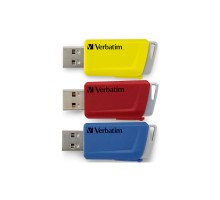 USB флеш накопичувач Verbatim 3x16GB Store 'n' Click Red/Blue/Yellow USB 3.2 (49306)