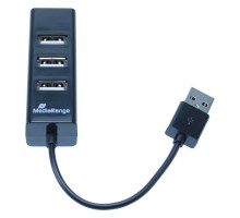 Концентратор MediaRange USB 2.0 hub 1:4, bus-powered, black (MRCS502)