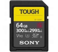 Карта памяти SONY 64GB SDXC class10 UHS-II U3 V90 Tough (SF-G64T)