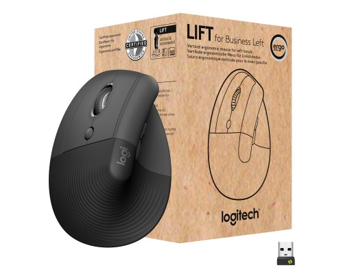 Мишка Logitech Lift Left Vertical Ergonomic Wireless/Bluetooth for Business Graphite (910-006495)