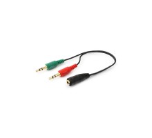 Кабель мультимедійний Jack 3.5mm female 4-pin to 2x Jack 3.5mm male 0.2m Cablexpert (CCA-418)