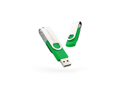 USB флеш накопичувач eXceleram 16GB P1 Series Silver/Green USB 2.0 (EXP1U2SIGR16)