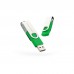 USB флеш накопичувач eXceleram 16GB P1 Series Silver/Green USB 2.0 (EXP1U2SIGR16)