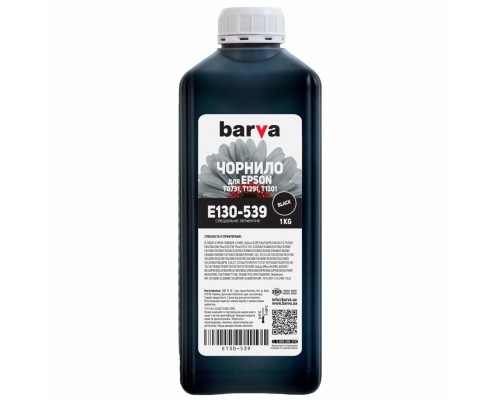 Чорнило Barva Epson T1301/T1291/T1281/T1031/T0731 Black 1 кг pigm. (E130-539)