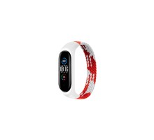 Ремінець до фітнес браслета BeCover Elastic Nylon Style для Xiaomi Mi Smart Band 5/6 (Size M) Red-White (706148)